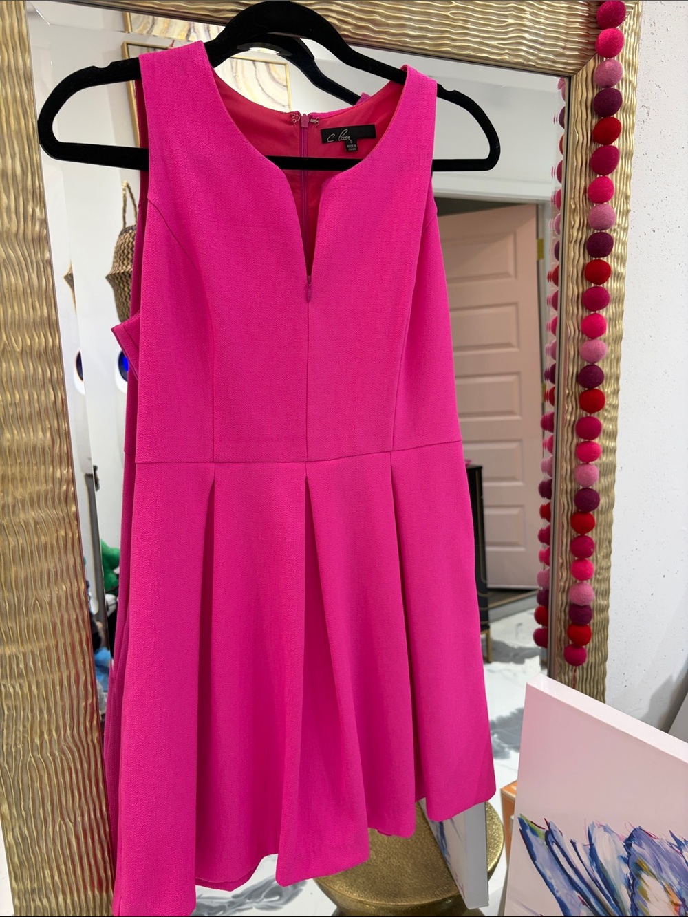 C. Luce Bright Fuchsia Fit-and-Flare Dress